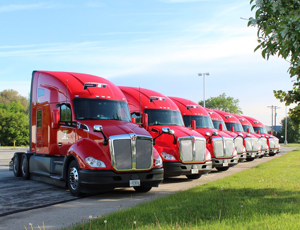 Brand New Trucks Parked at PTI Headquarters in De Pere, WI