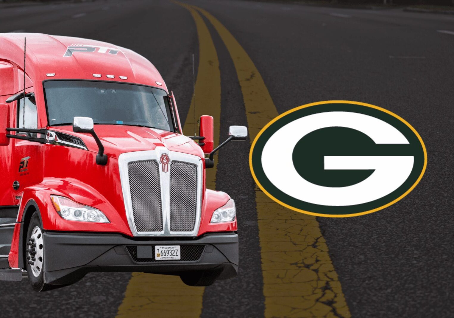 Paper Transport Truck and Green Bay Packers Logo