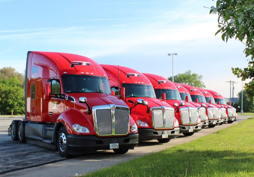 Brand New Trucks Parked at PTI Headquarters in De Pere, WI