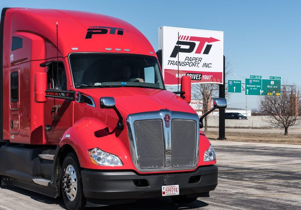 PTI Truck Parked at new Paper Transport HQ in De Pere, WI